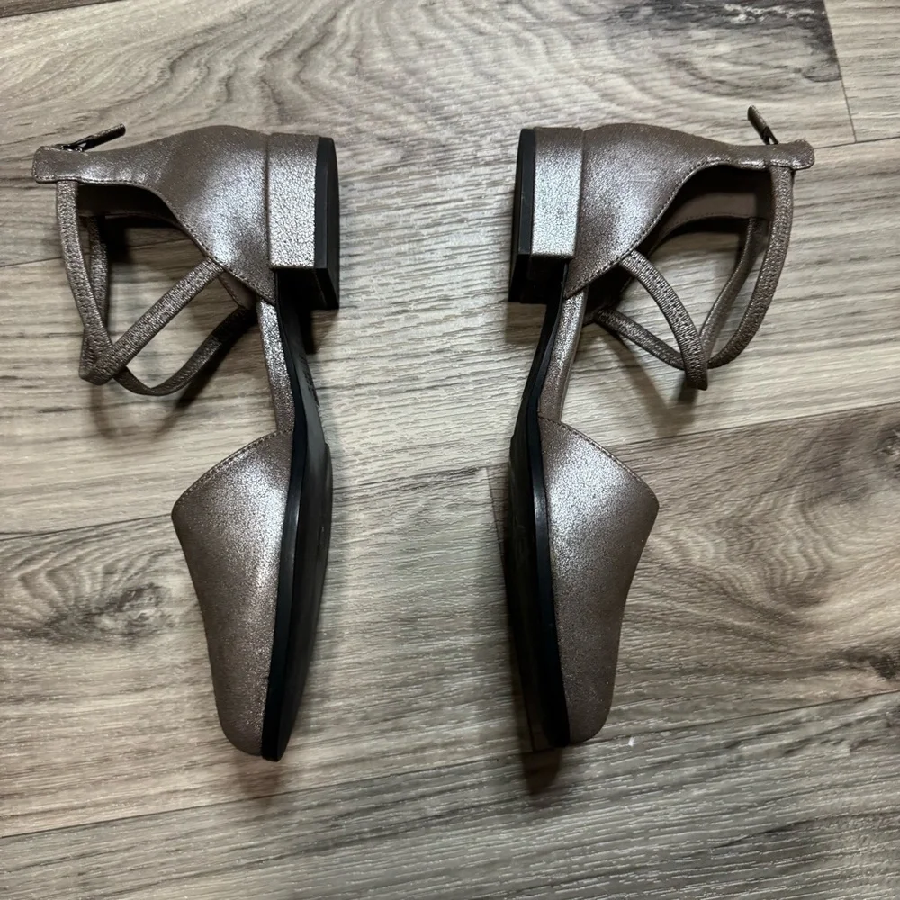Eileen Fisher Mica Lyton D'Orday Flats Metallic Suede Leather Size 6.5